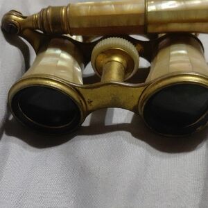 Vintage Opera Glasses with Mother of Pearl and Brass